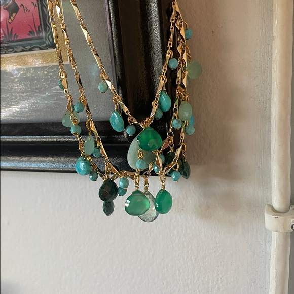 NWOT Precious Stone.Necklace. Blues - Picture 1 of 12